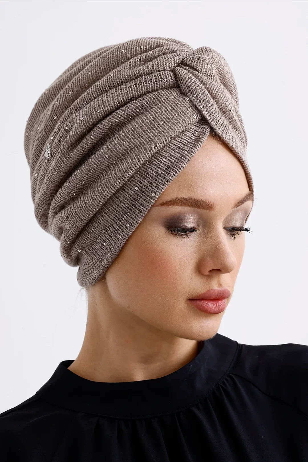 کلاه بافتنی بدون پر - قهوه‌ای