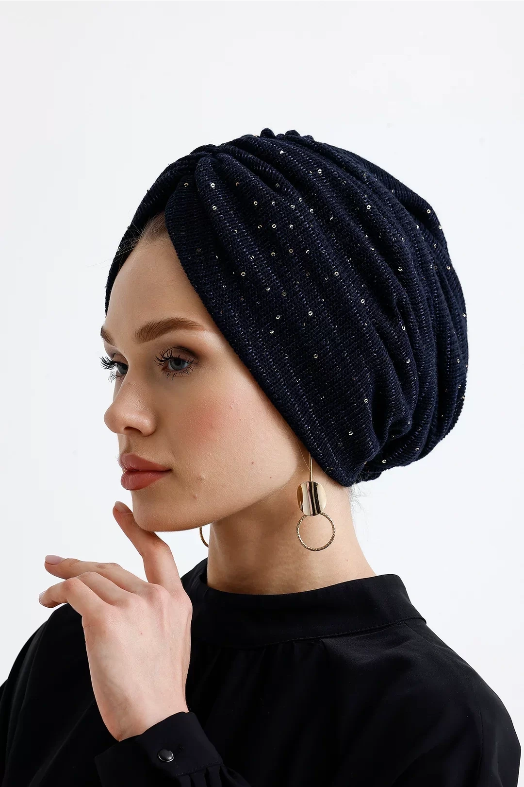 کلاه بافتنی بدون پد - سرمه‌ای