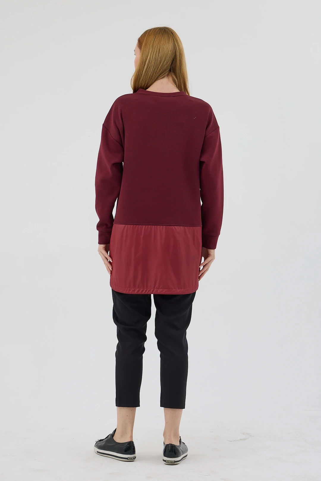 Zebra Nakışlı Tunik Bordo