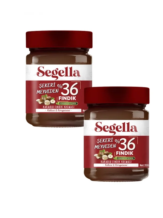Segella Şekeri Meyveden %36 Kakaolu Fındık Kreması 350gr X 2 Adet