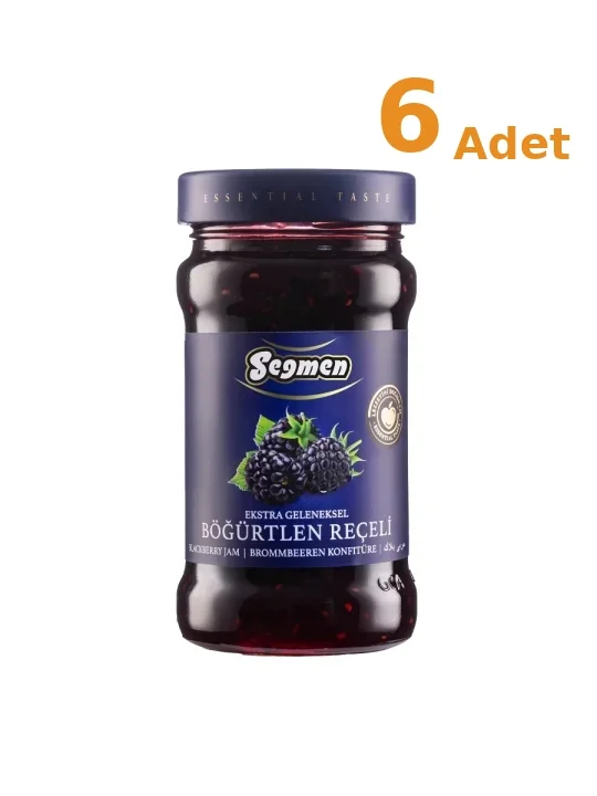 Seğmen Böğürtlen Reçeli Kavanoz 380g x 6 Adet