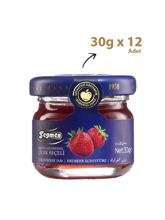 Seğmen Çilek Reçeli Kavanoz 30g (12’li)