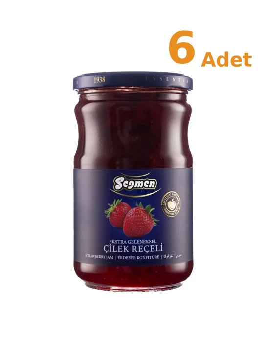 Seğmen Çilek Reçeli Kavanoz 800g x 6 Adet