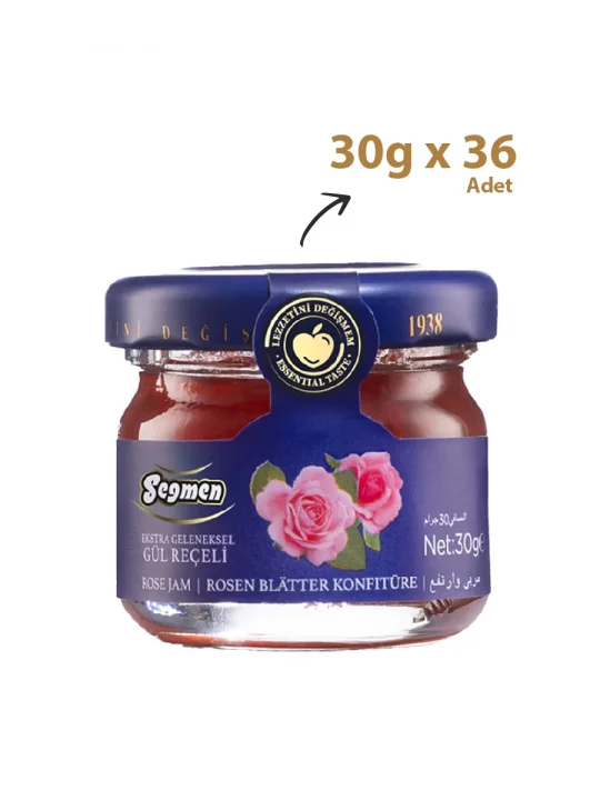 Seğmen Gül Reçeli Kavanoz 30g (36lı)