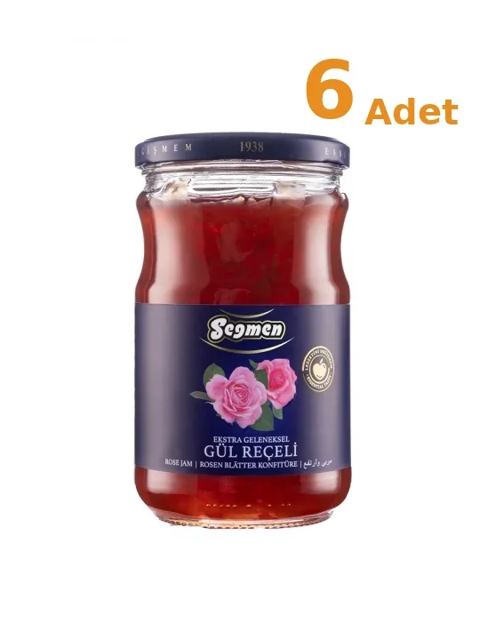 Seğmen Gül Reçeli Kavanoz 800g x 6 Adet