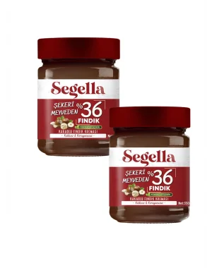 Segella Şekeri Meyveden %36 Kakaolu Fındık Kreması 350gr X 2 Adet
