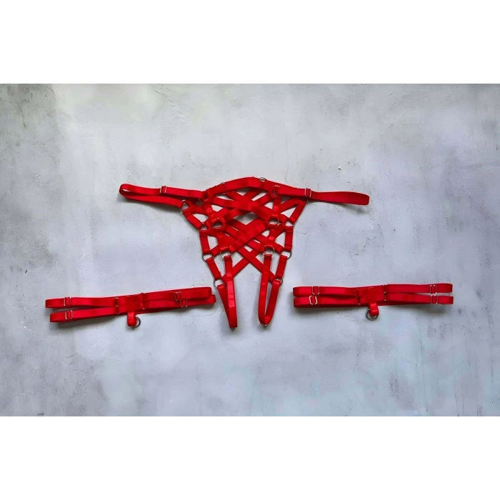 Ağı Açık  Külot Ve Bacak Bandı Takımı Lastik Harness - Brf1202