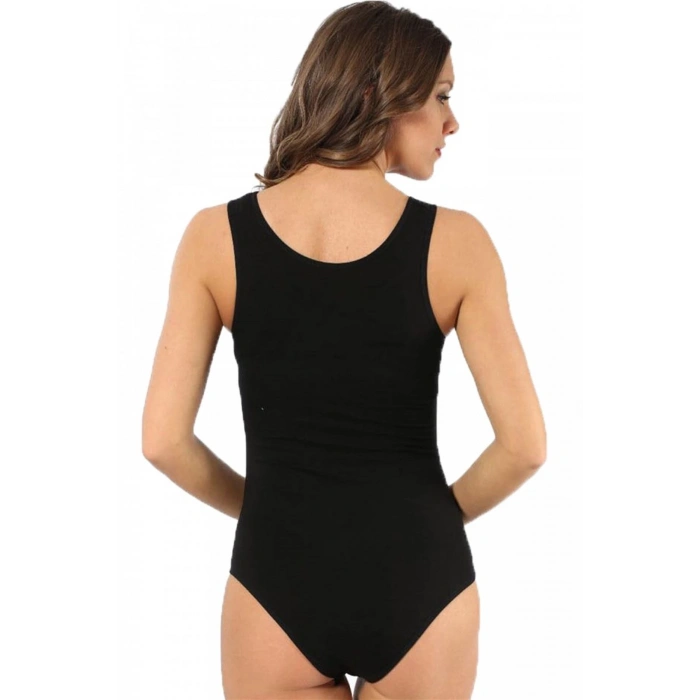 Bayan Kalın Askılı Body Siyah