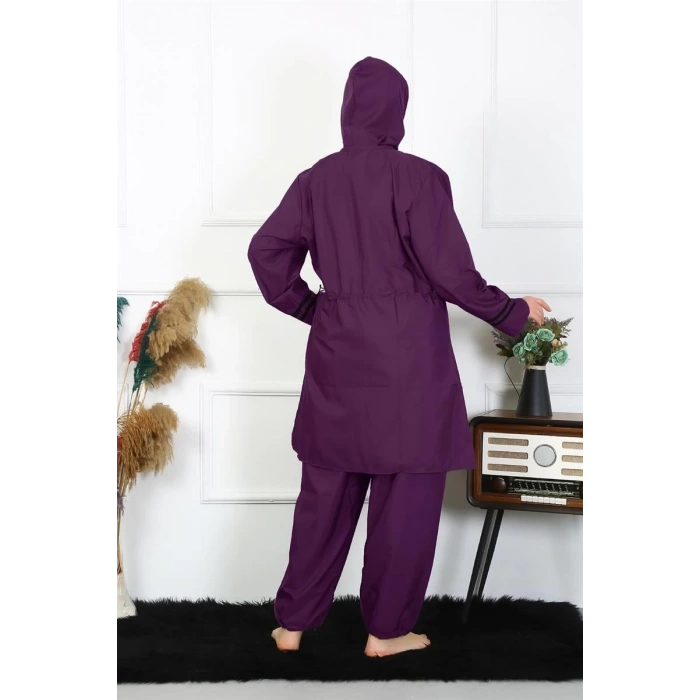 Büyük Beden Tesettür Mayo Mor