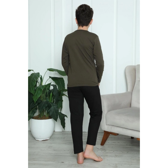 Erkek Çocuk Penye Pijama Takım Haki