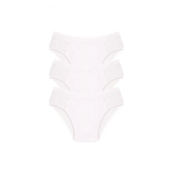 Erkek Pamuk 3lü Beyaz Slip