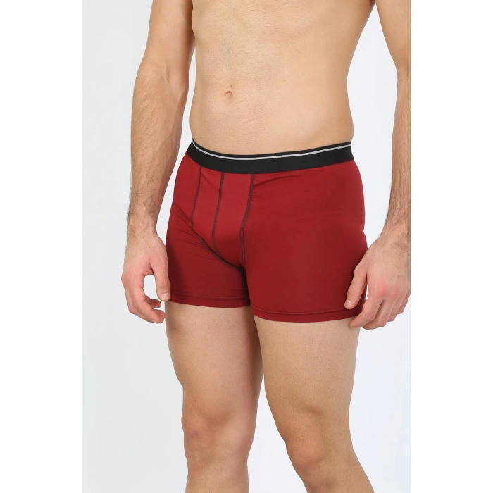 Erkek Pamuk Likralı Boxer Bordo