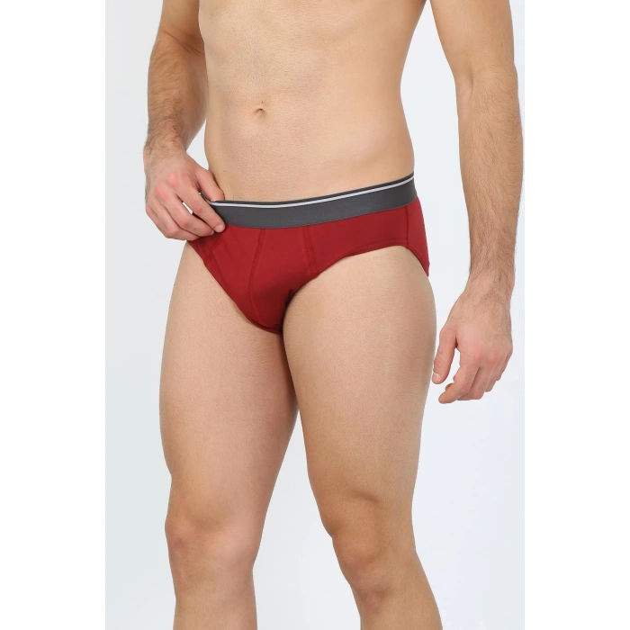 Erkek Pamuk Likralı Slip Bordo