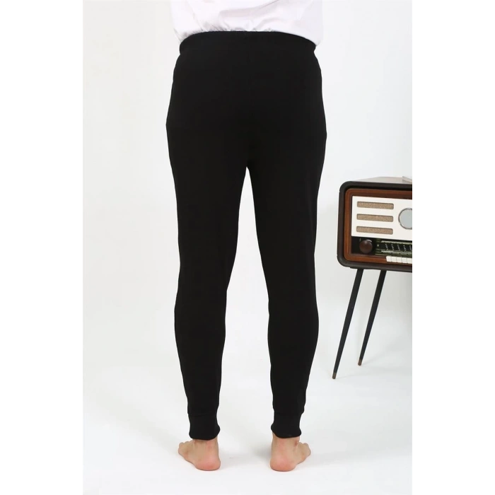 Erkek Pamuk Tek Alt Pijama Siyah