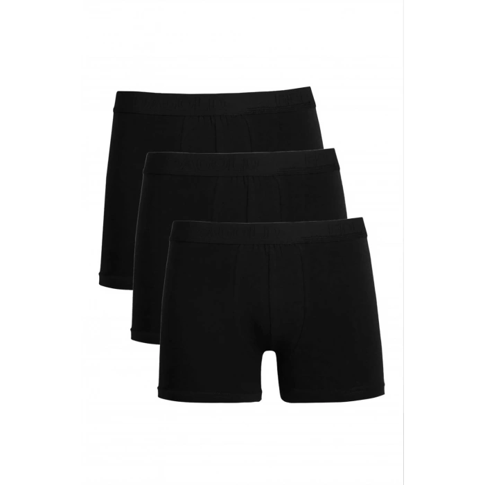 Erkek Penye 3lü Boxer Siyah