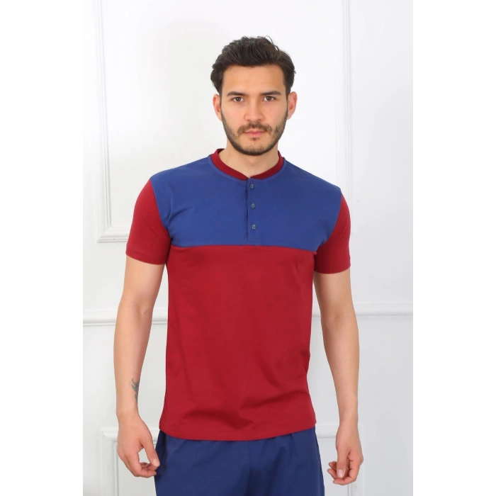Erkek Penye 3lü Parlamentmavi Parçalı Pijama Takımı