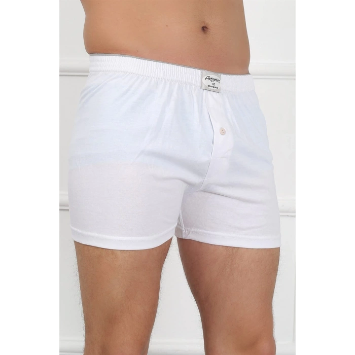 Erkek Penye Boxer Beyaz