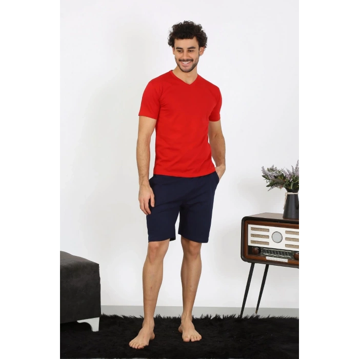 Erkek Penye Kırmızı 3lü Pijama Takımı