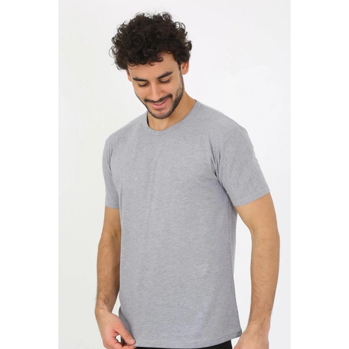 Erkek Sıfır Yaka Gri Penye Atlet