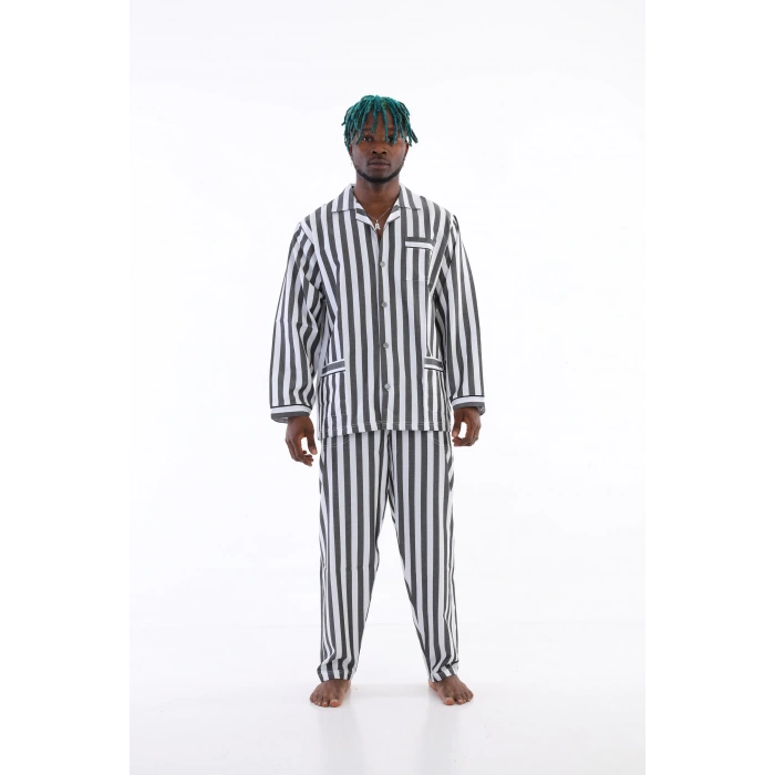 Giyim  4007 Uzun Kol Çizgili Gaffur Erkek  Pijama Takım