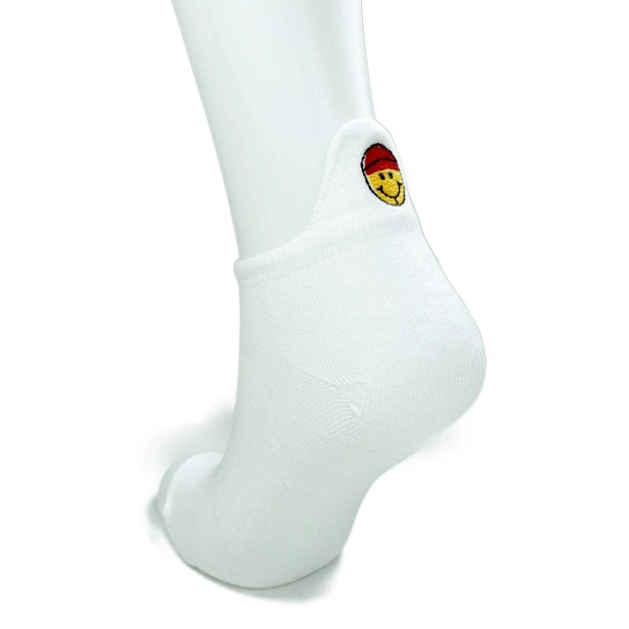 Giyim 6 Çift Emoji Desen Nakış Baskılı Kadın Pamuklu Bilek Çorap