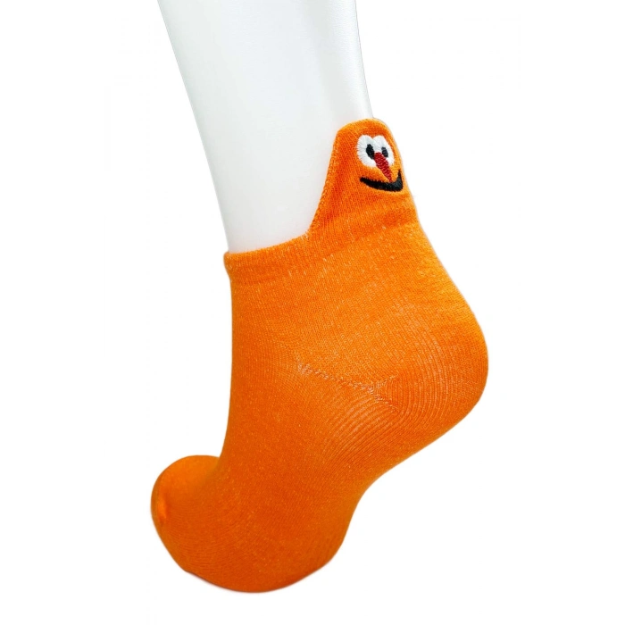 Giyim 6 Çift Emoji Desen Nakış Baskılı Kadın Pamuklu Bilek Çorap