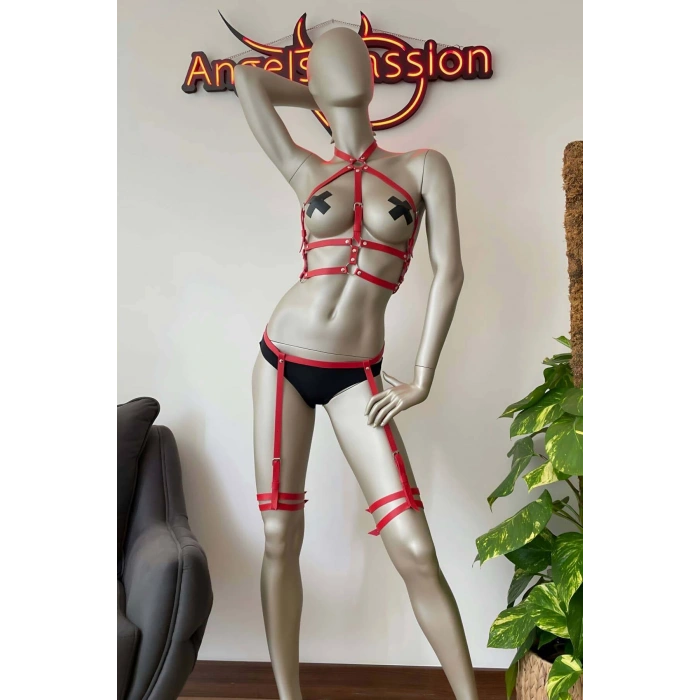Giyim Ayarlanabilir Jartiyer Deri Harness Takım - Brf257