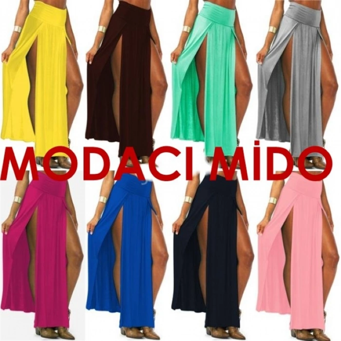 Giyim  B101055 Uzun Derin Yırbrfaçlı Etek