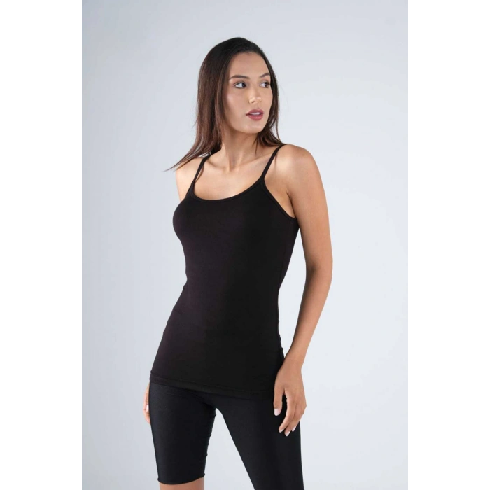 Giyim Bambu Kadın Askılı Atlet Siyah