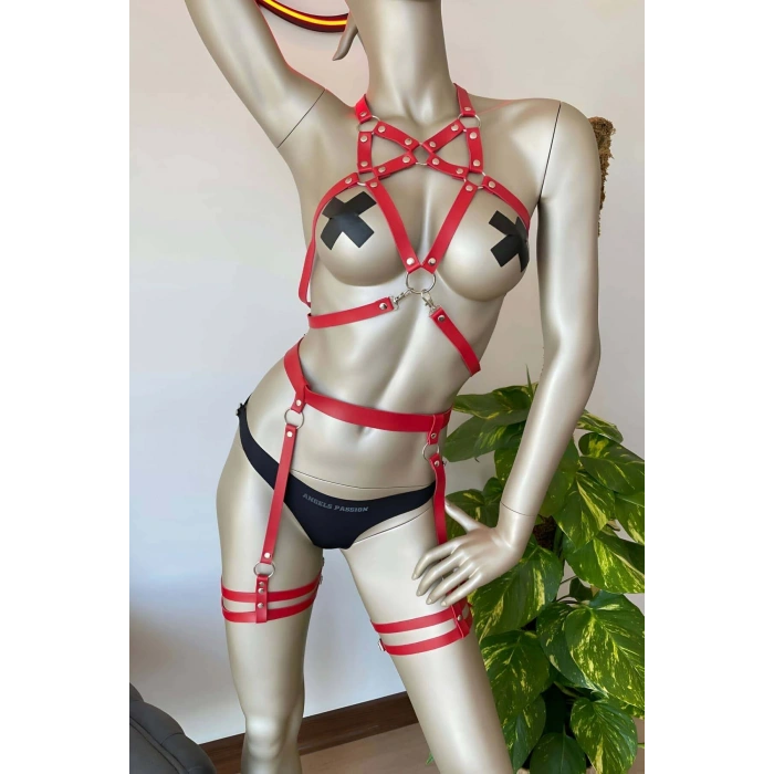 Giyim Bayan İç Giyim Deri Jartiyer Takım - Brf525