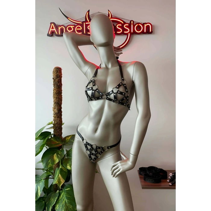 Giyim Bayan İç Giyim Deri Sütyen Takım - Brf422