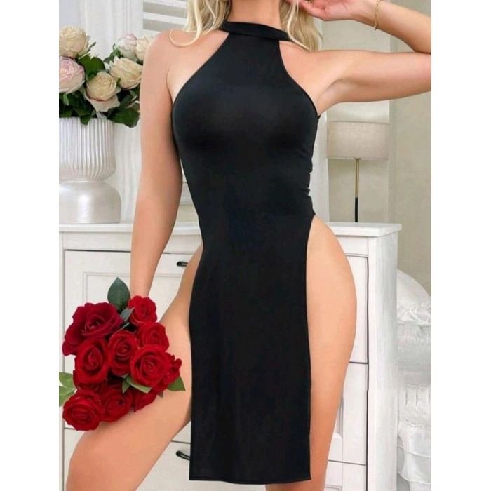 Giyim Bayan Siyah Mini Elbise