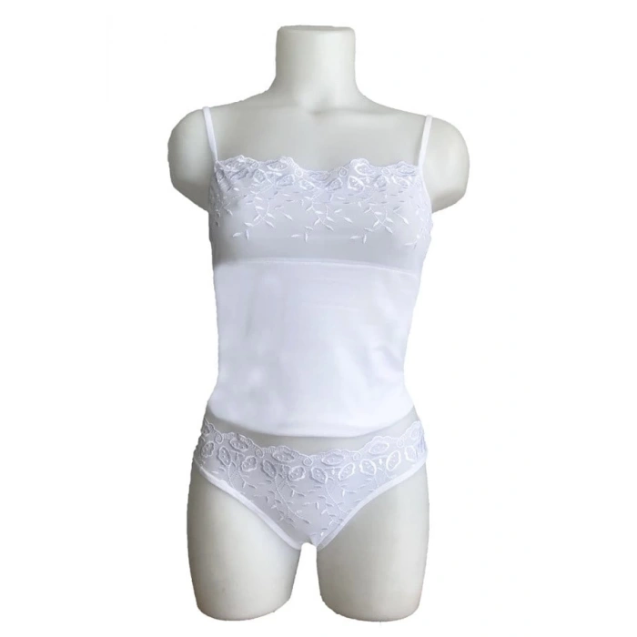 Giyim Berrak Brodeli İp Askılı Bikini Takım 2112