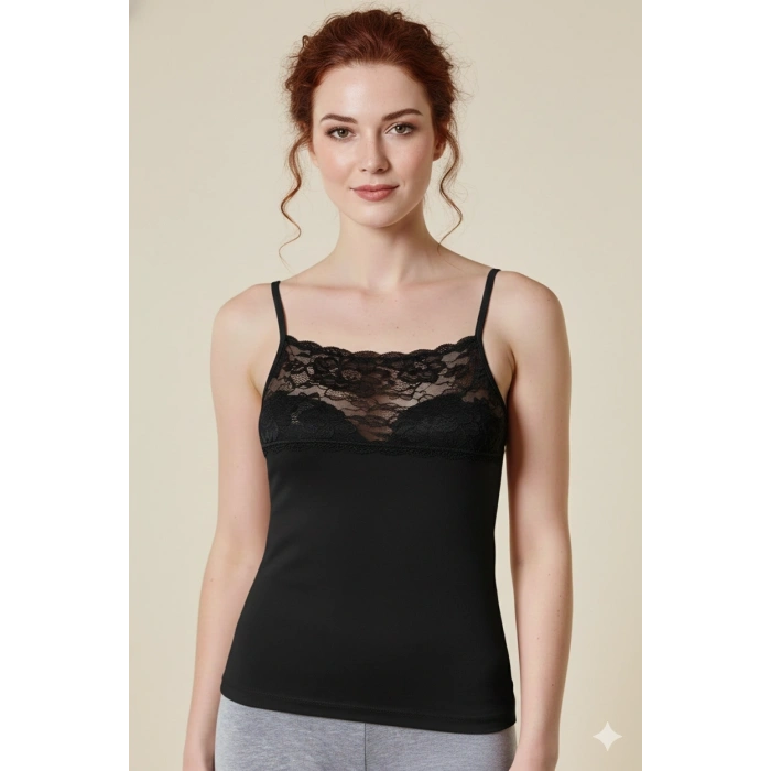 Giyim Berrak Kadın Dantelli İp Askılı Atlet 2046