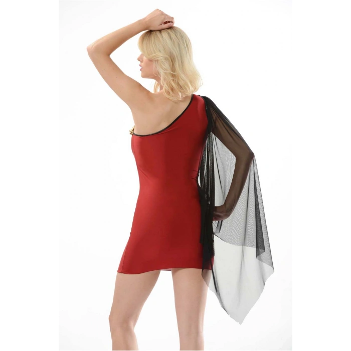 Giyim Bordo Lcralı Kumaş Dantelli Gecelik - 215