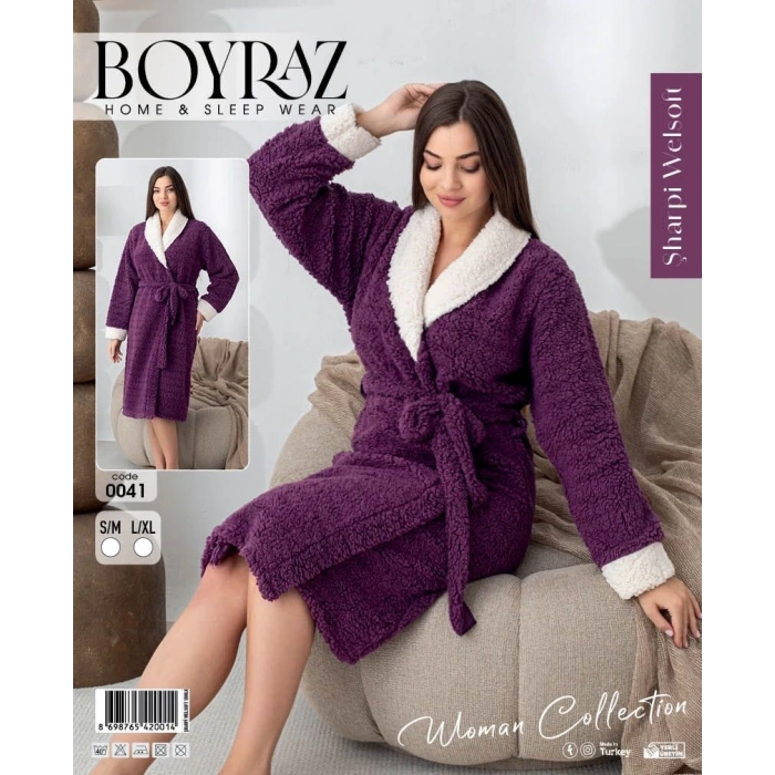 Giyim Boyraz 0041 Kadın Sharpi Welsolf Sabahlık