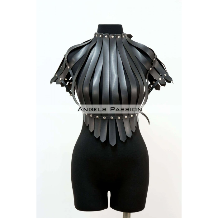 Giyim Crop Büstiyer Harness, Deri Göğüs Harness, Gömlek Üzeri Harness - Brf1257