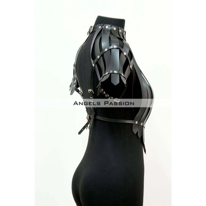 Giyim Crop Büstiyer Harness, Deri Göğüs Harness, Gömlek Üzeri Harness - Brf1257