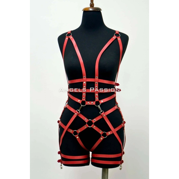 Giyim Deri Body Harness, Deri Dansçı Kostüm, Pole Dans Kostüm - Apft502