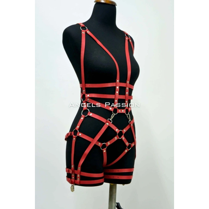 Giyim Deri Body Harness, Deri Dansçı Kostüm, Pole Dans Kostüm - Apft502
