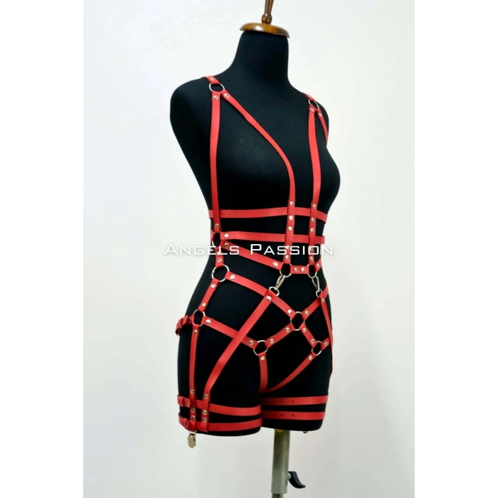 Giyim Deri Body Harness, Deri Dansçı Kostüm, Pole Dans Kostüm - Apft502