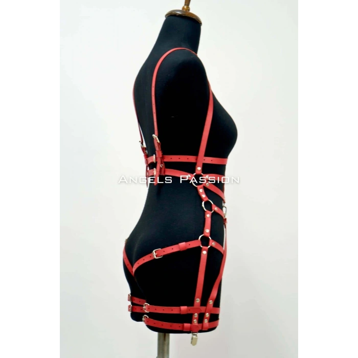 Giyim Deri Body Harness, Deri Dansçı Kostüm, Pole Dans Kostüm - Apft502