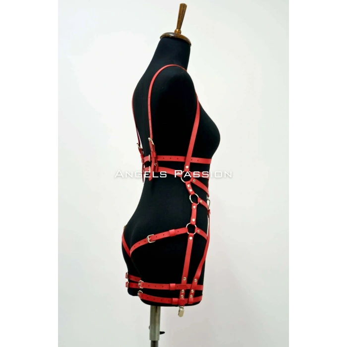 Giyim Deri Body Harness, Deri Dansçı Kostüm, Pole Dans Kostüm - Apft502