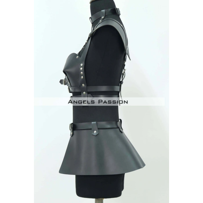 Giyim Deri Elbise Harness, Deri Etek Ve Göğüs Elbise - Brf1371