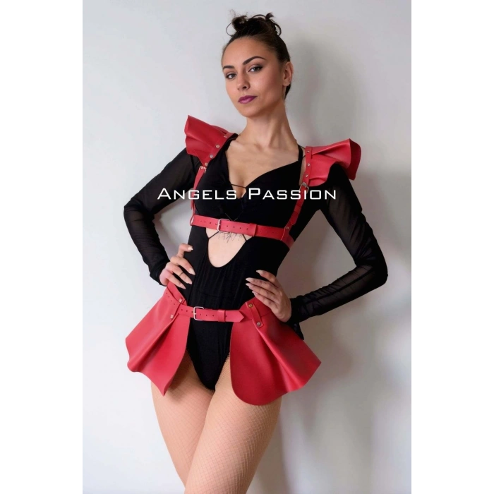 Giyim Deri Elbise Harness, Mini Deri Etek, Deri Elbise Etek Harness - Brf1001