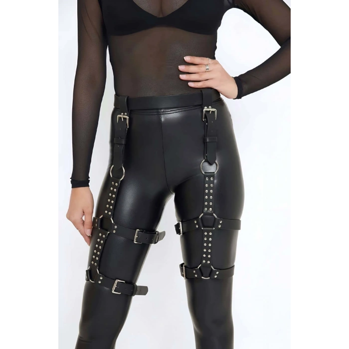 Giyim Deri Kemer Bacak Harness - Brf862