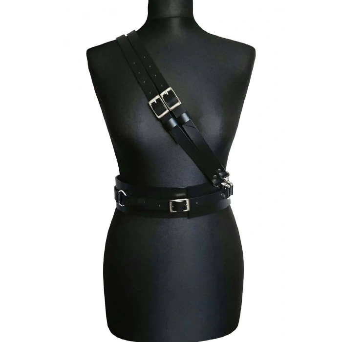 Giyim Deri Omuzdan Bağlamalı Bel Kemer  Harness  - Brf915