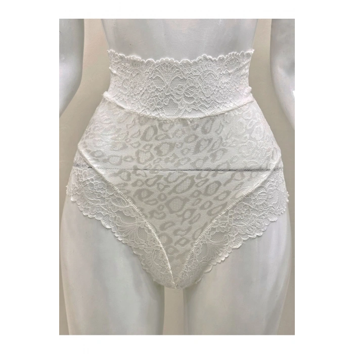 Giyim Ekru Dantelli Yüksek Bel Külot Venüs-k1012