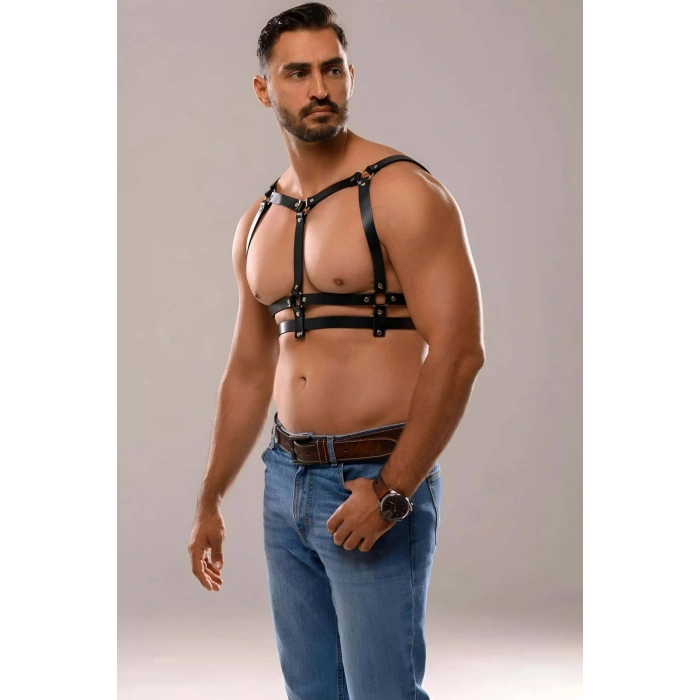 Giyim Erkek Deri Seksi Göğüs Harness - Brfm138