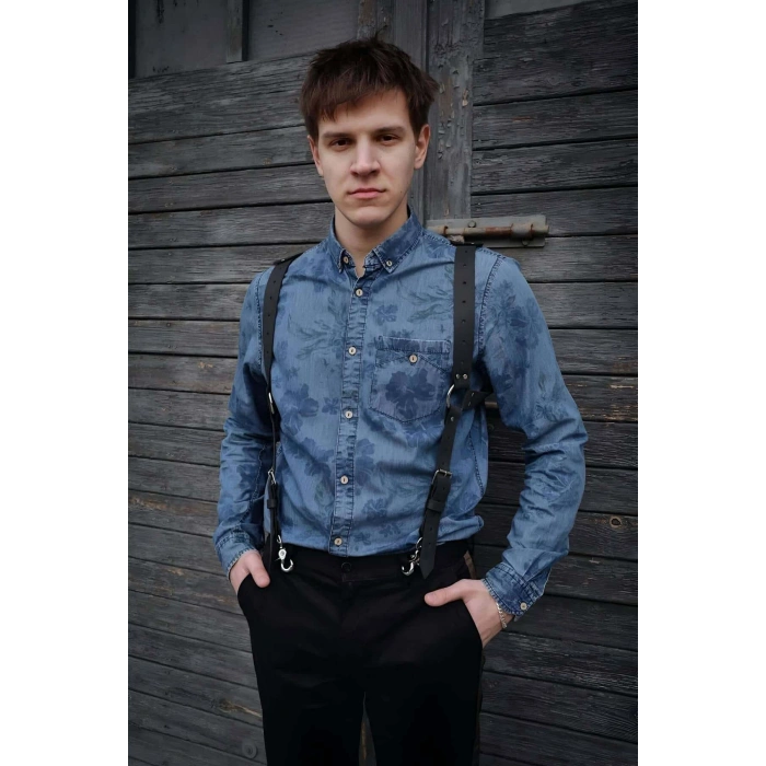 Giyim Erkek Deri Seksi Harness - Brfm134